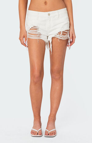 Matilda Low Rise Distressed Denim Shorts image number 2