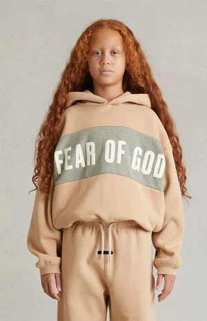 Kids Paneled Cropped Relaxed Hoodie image number 2