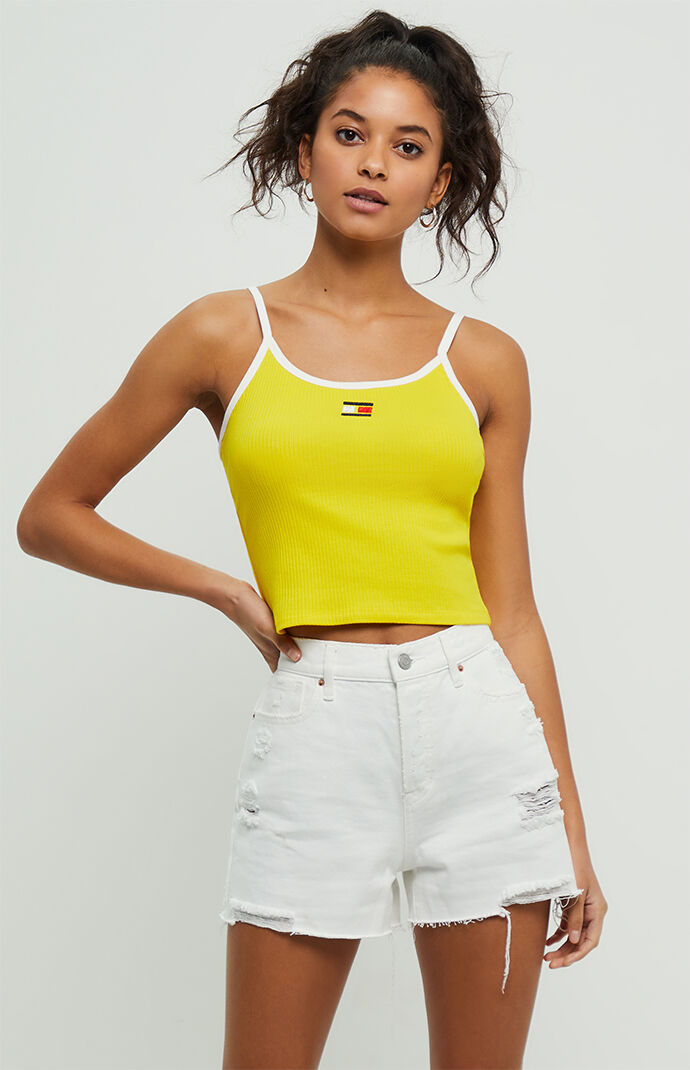 Tommy Hilfiger Rib Cropped Tank Top Pacsun