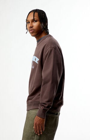 Brown Boucle Font Play Crew Neck Sweatshirt image number 2