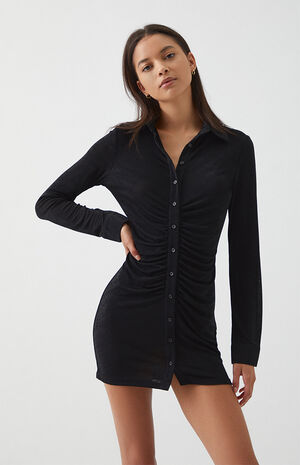 long sleeve button