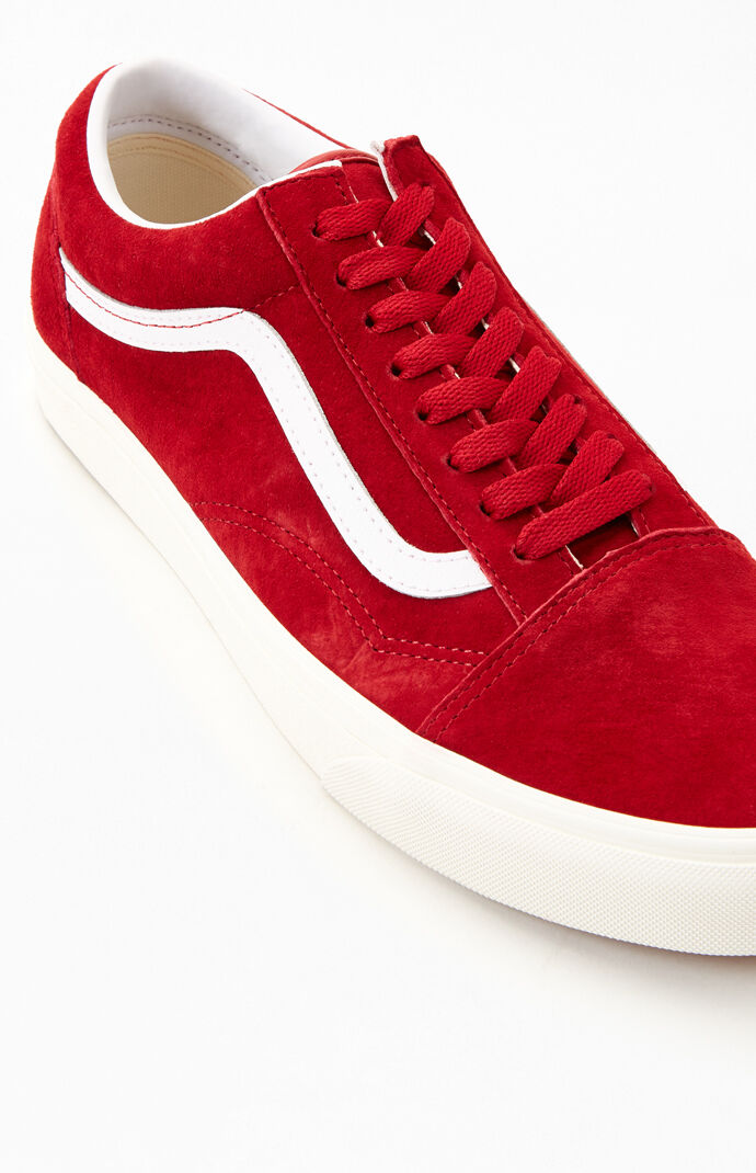pig suede vans red