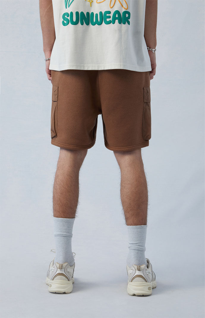 Pacsun Fleece Brown Cargo Sweat Shorts | PacSun