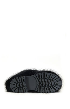 Lisboa Black Cuffed Faux Fur Chunky Booties image number 5