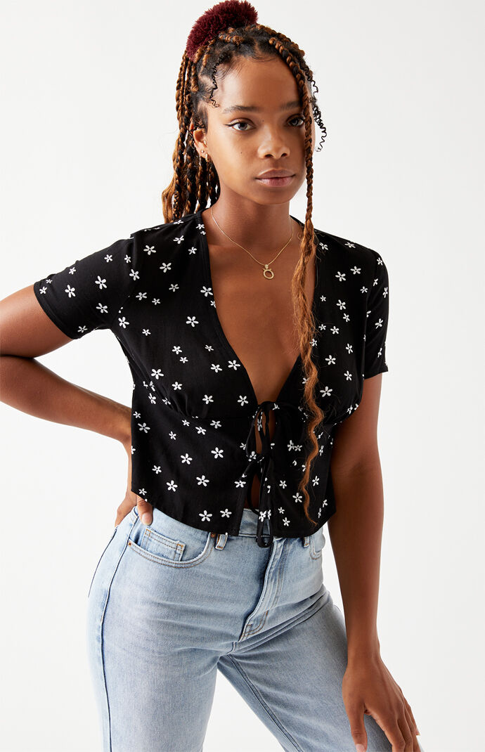 Double Tie Woven Top