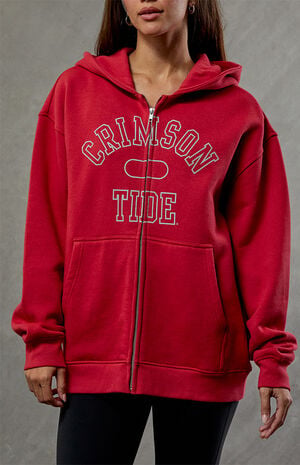 Alabama Crimson Tide Embroidered Zip Up Hoodie image number 2