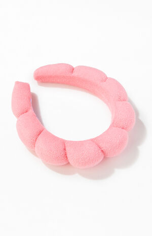 Pink Gem Plush Spa Headband image number 2