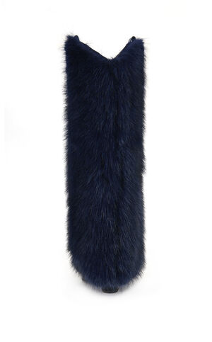 Women's Friata Navy Faux Fur Western Boots image number 3