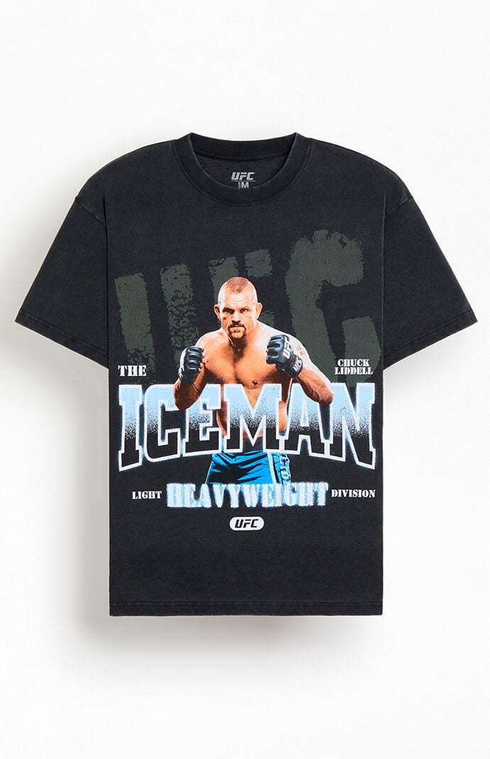 UFC Men's Chuck Liddell Brawler Oversized T-Shirt in Washed Black - Size XL