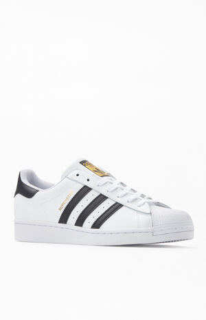 White & Black Superstar Shoes image number 1