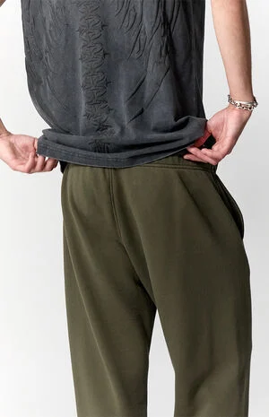 Olive Johnny Fleece Straight Sweatpants image number 5