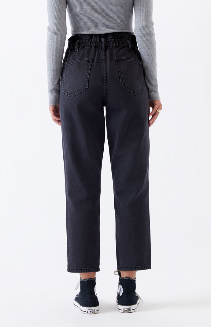 PacSun Jet Black Paperbag Mom Jeans PacSun