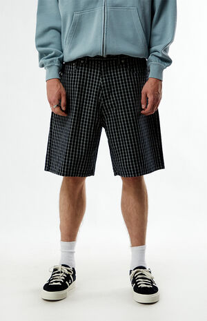 Plaid Baggy Denim Shorts image number 2