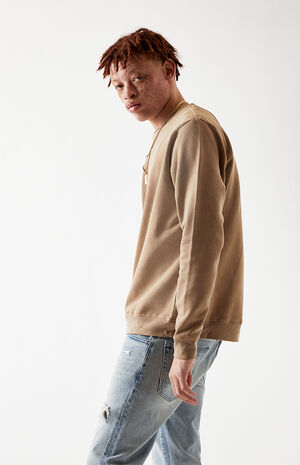 Brown Vintage Wash Crew Neck Sweatshirt image number 3