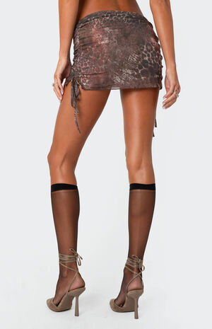 Leopard Printed Mesh Mini Skirt image number 5