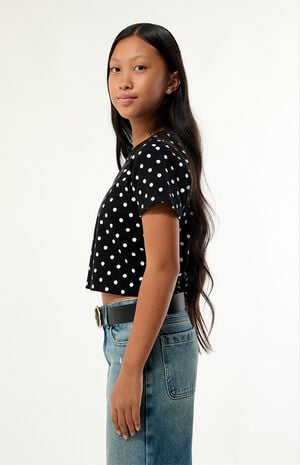 Black Polka Dot Skimmer T-Shirt image number 2