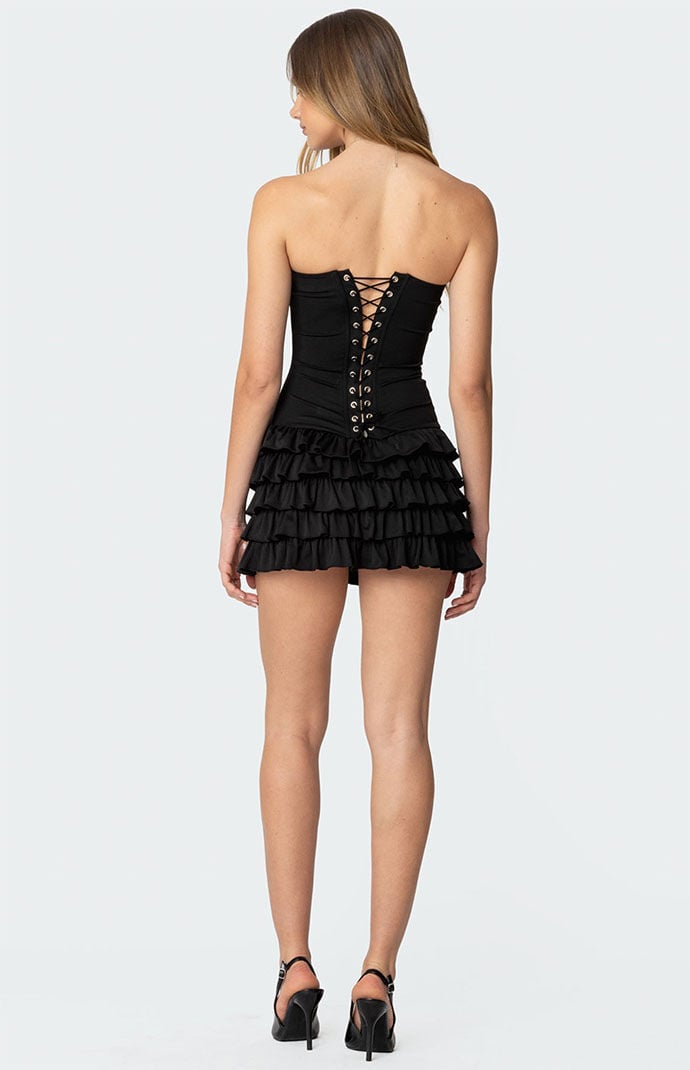 Edikted Sofia Boned Ruffle Mini Dress