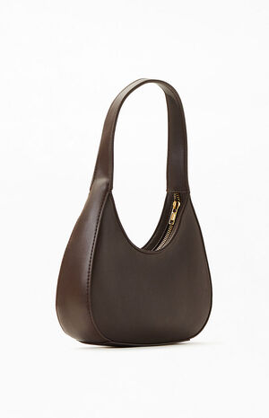 brown faux leather handbag