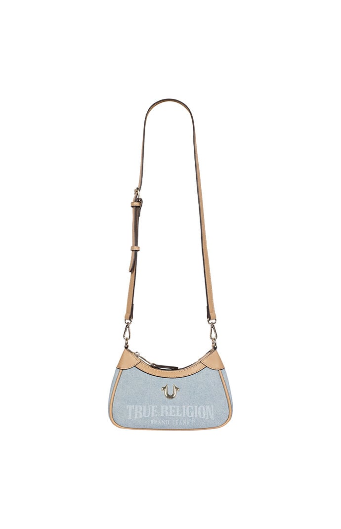 True Religion Blair Denim and Faux Leather Shoulder Bag | Pacsun