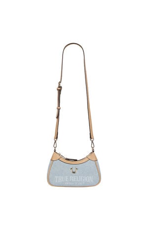 Blair Denim and Faux Leather Shoulder Bag image number 10