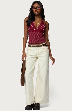 Ginny Mixed Polka Dot Halter Top image number 5