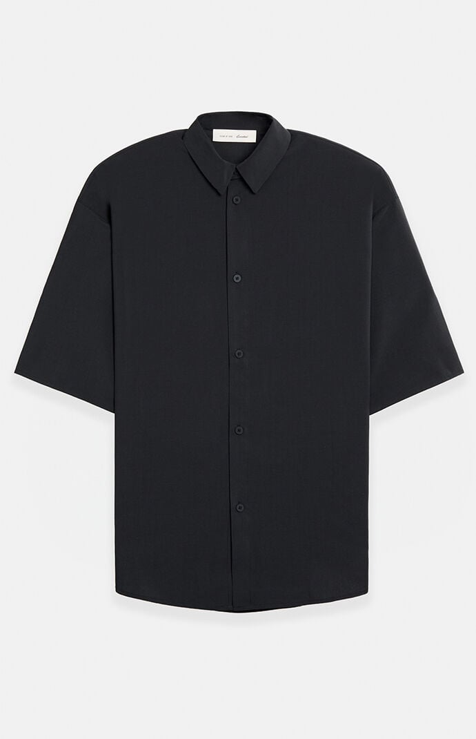 Fear of God ESSENTIALS Vintage Black 3/4 Sleeve Button Up Shirt