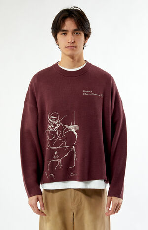 x PacSun Man at a Caf&eacute; Table Paris Cropped Sweater image number 1