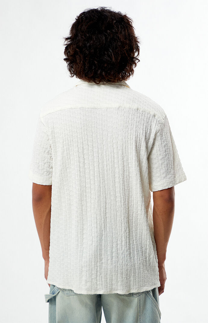 Pacsun Cream Pointelle Camp Shirt