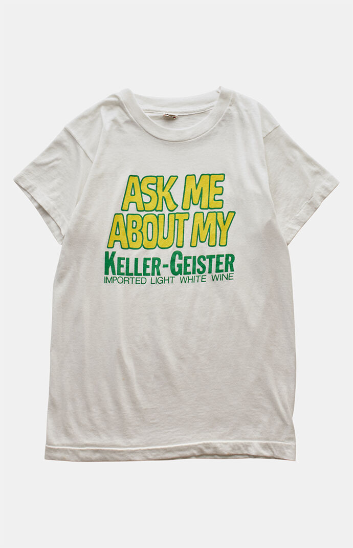 PS VINTAGE '80s Imported Light White Wine Graphic T-Shirt