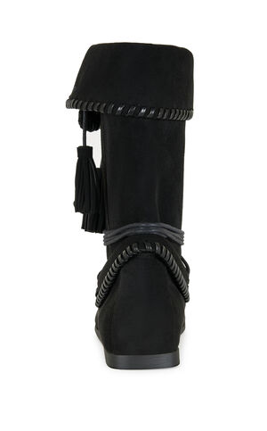 Women's Weret Black Faux Suede Moccasin Booties image number 3