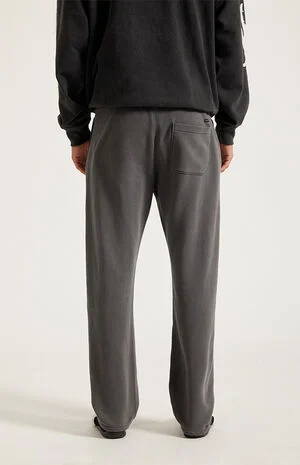 Washed Black Straight Leg Sweatpants image number 4