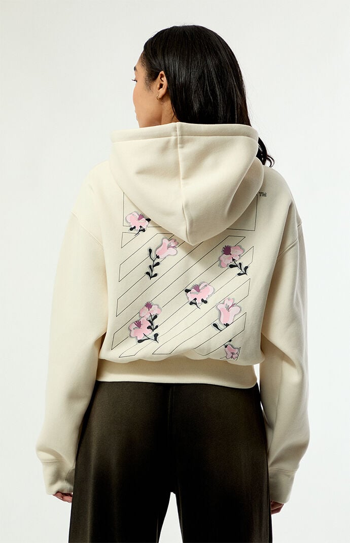 L/AB c/o Off-White Floral Cropped Hoodie | Pacsun