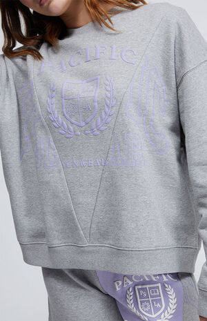 Cope x PacSun Eco Heather Grey Spliced Crew Neck Sweatshirt | PacSun