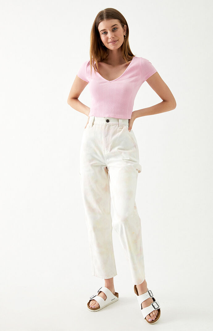 Tie Dye High Waisted Carpenter Pants