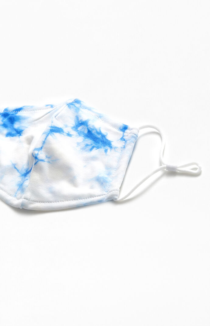 Blue Tie-Dyed Face Mask