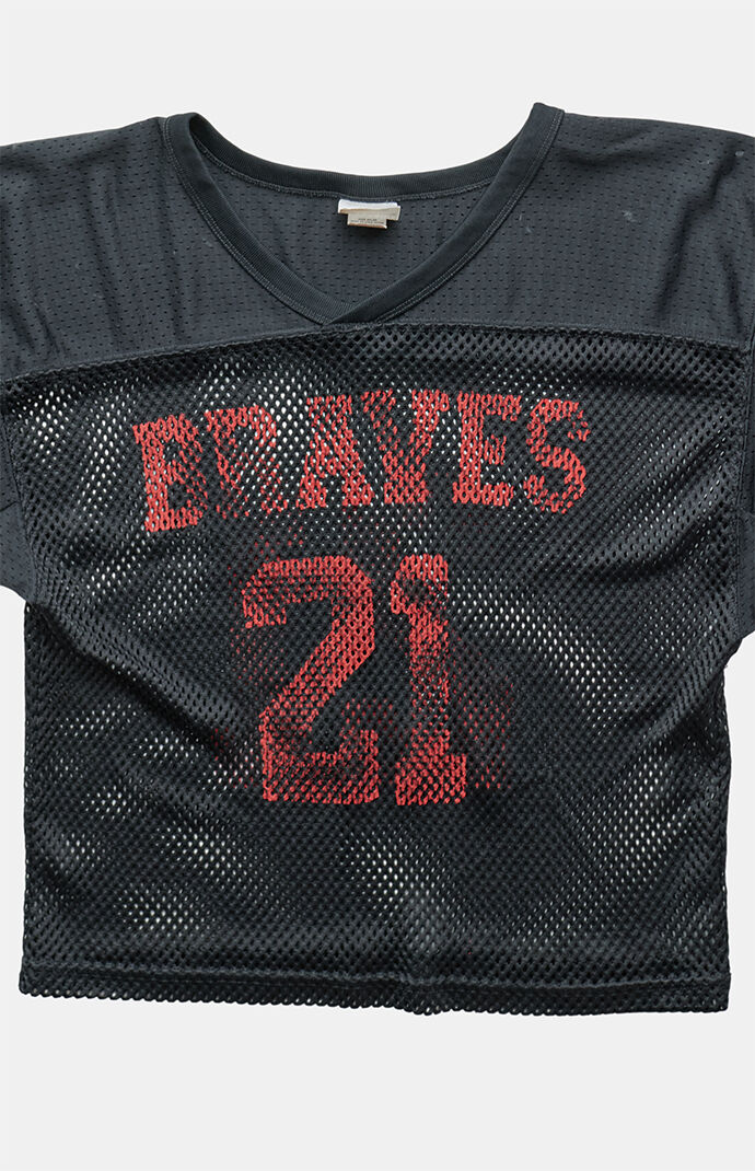 PS VINTAGE 90s Braves Mesh Jersey V-neck Graphic Top