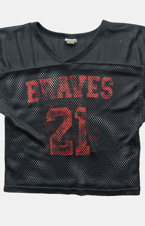 90s Braves Mesh Jersey V-neck Graphic Top image number 2