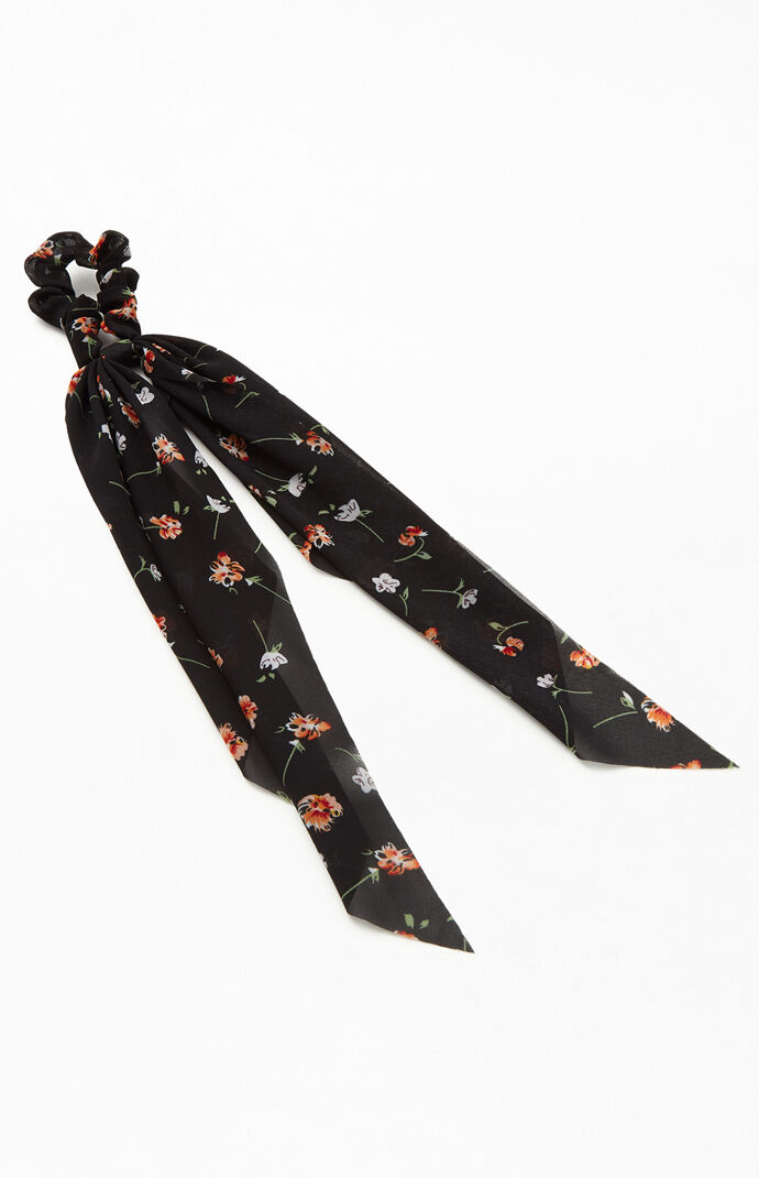 Festive Floral Flowy Scrunchie