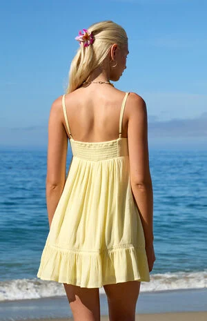 Trim V-Neck Babydoll Dress image number 5