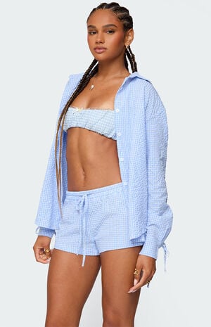 Lira Oversized Gingham Button Up Shirt image number 3