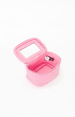 Pink Striped Makeup Bag image number 3