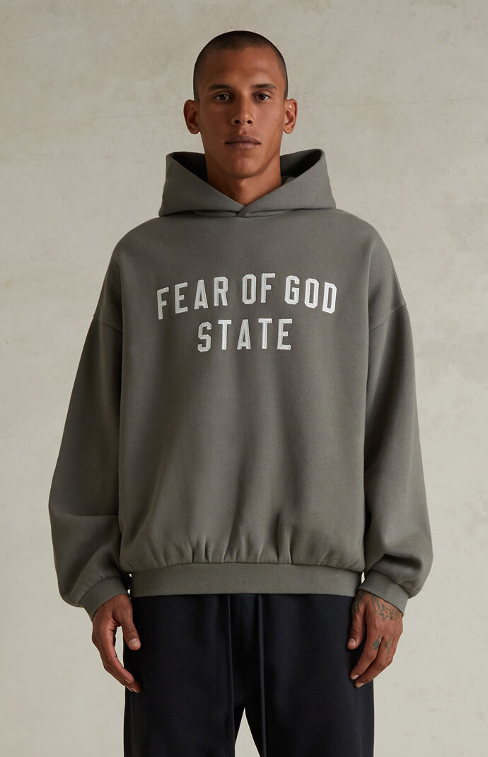 Fear of God ESSENTIALS Moss '90s Fit Fleece Hoodie | Pacsun