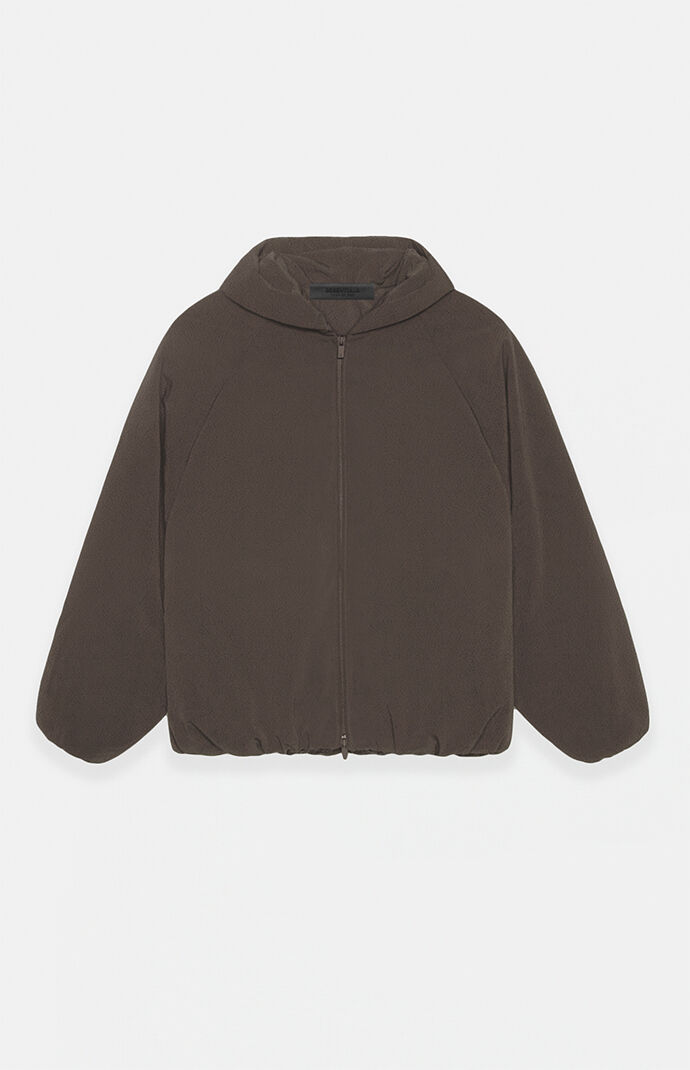 Fear of God ESSENTIALS Brown Brushed Yarn Hooded Bomber Jacket