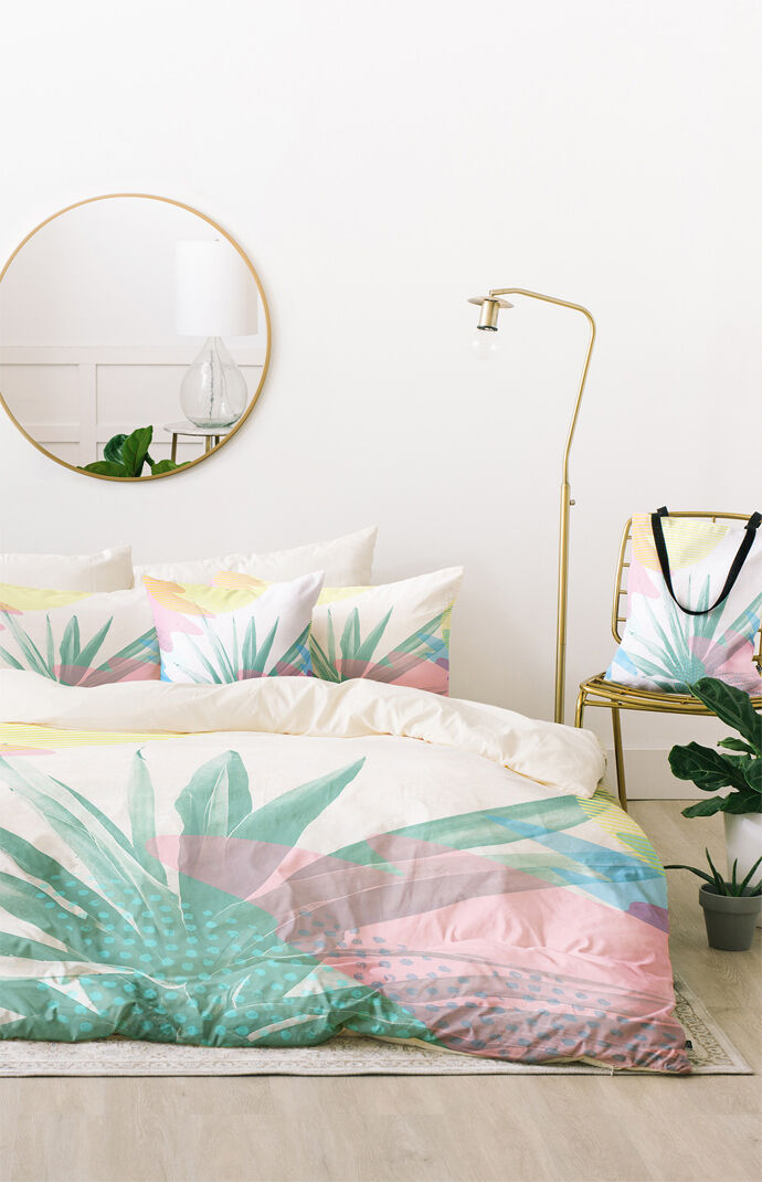 Geometric Palm Duvet Set