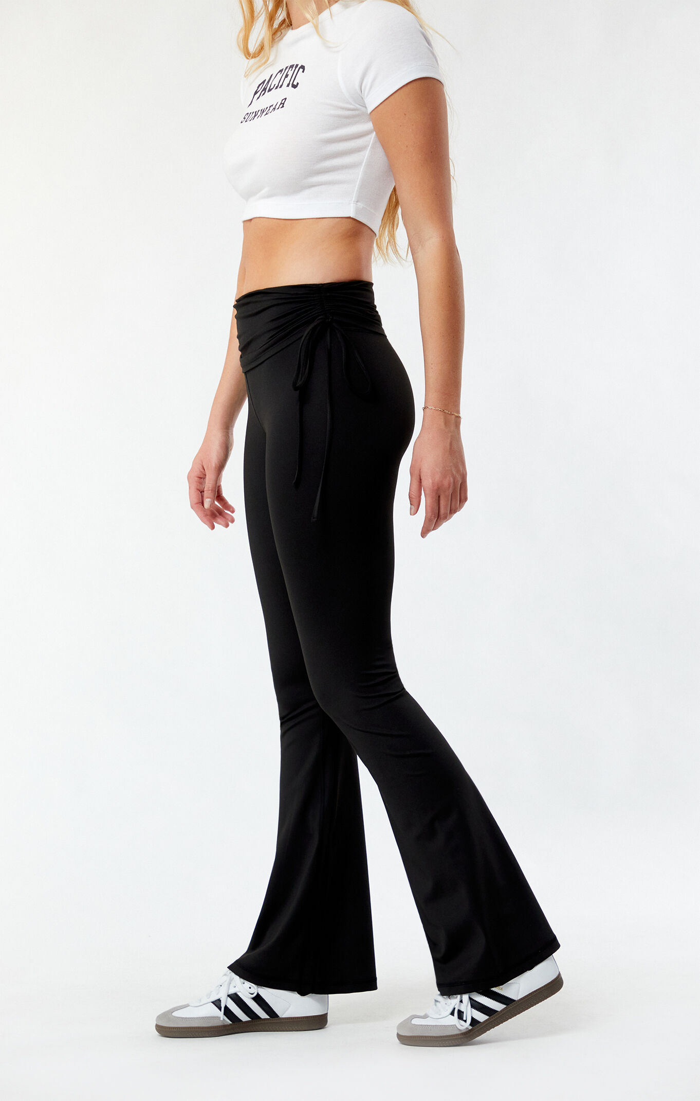 Cinched yoga pants sales
