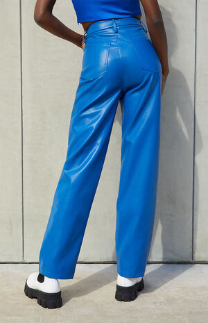 x PacSun Blue Lune Faux Leather Pants image number 4