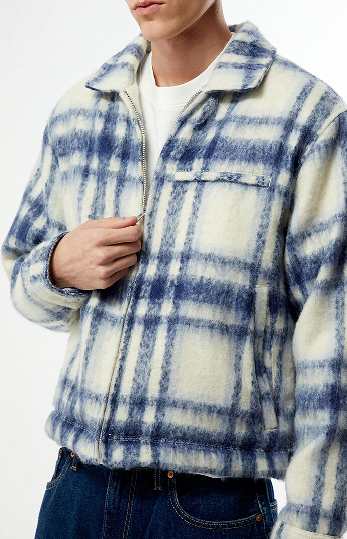 Pacsun Sedona Blue & White Plaid Gas Jacket