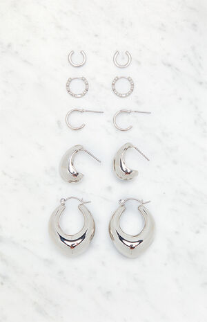 5 Pack Chunky Hoop Earrings image number 1