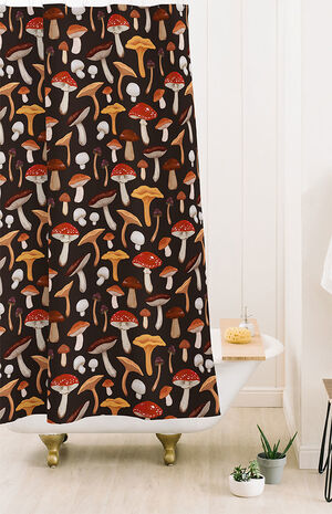 Avenie Mushroom Medley Pattern Shower Curtain image number 2