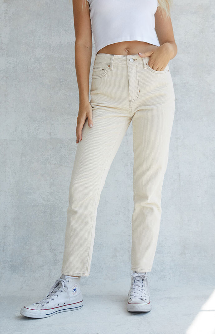 Cream mom shop jeans